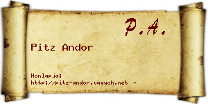 Pitz Andor névjegykártya