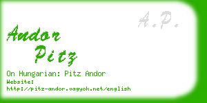 andor pitz business card